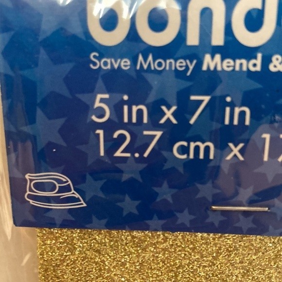 Bondex Glitter Patches Gold 4 Pack No Sew Iron On Patches Crafts Clothing Design - Picture 7 of 13